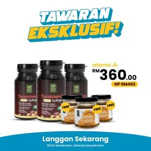 3x Tocotrienols + FREE 3x Madu Kyrgyzstan 50g