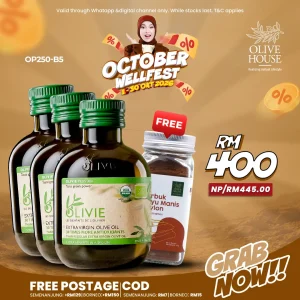 [October Fest] 3x Olivie Plus 250ml + FREE Serbuk Kayu Manis